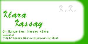 klara kassay business card